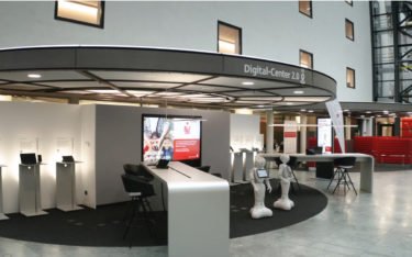 Das Digital-Center der Stadtsparkasse München mit Mobile-Technologie von Samsung (Foto: Screenshot)