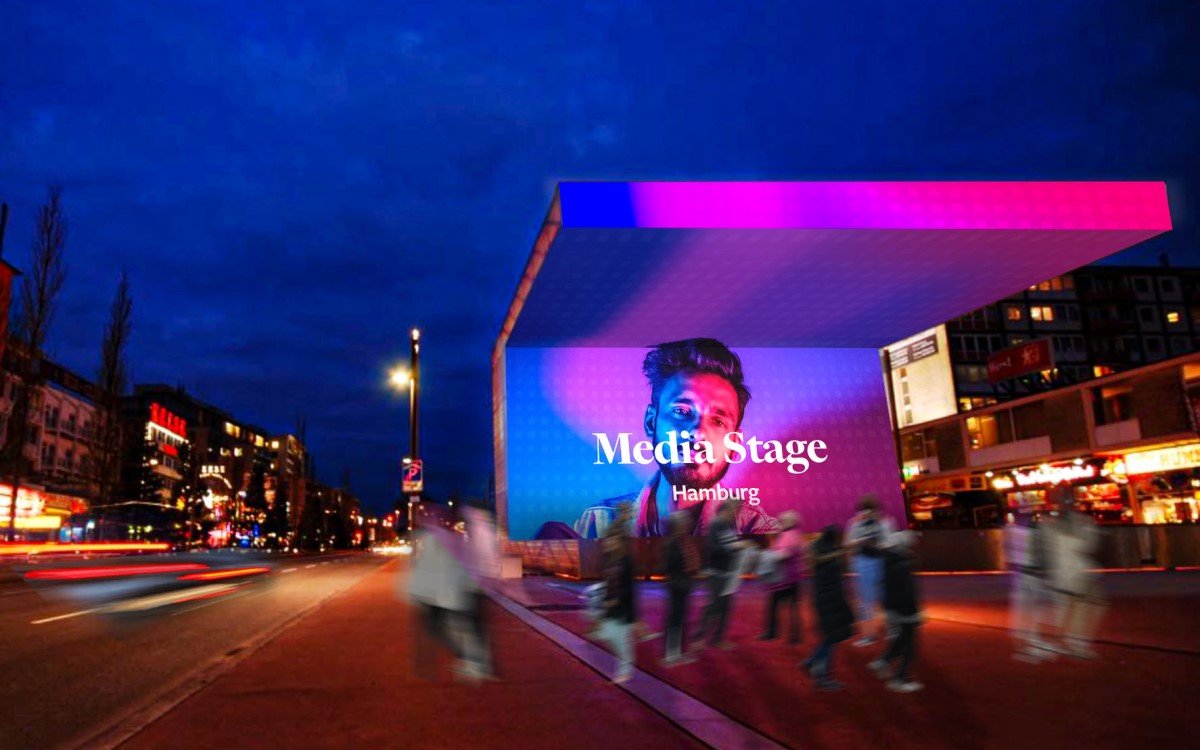 Neuzugang im BlowUP Media Portfolio: Die 138qm Media Stage an der Reeperbahn in Hamburg (Foto: BlowUP Media)
