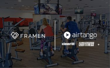 Screens in Fitnessstudios des Airtango-Netzwerkes lassen sich künftig über Framen buchen (Foto: Framen/Airtango)