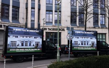 Mobile OoH-Flächen für die „Aktion Homeoffice“ von planus media in Berlin (Foto: planus media)