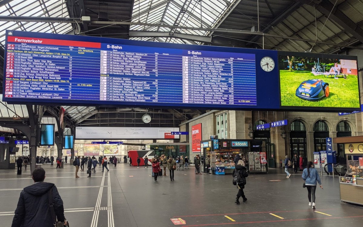DooH am Hauptbahnhof Zürich - Symbolfoto (Foto: Invidis)