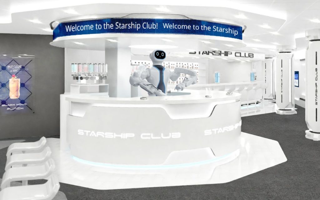 Robo-Barkeeper 'Rob' bedient im Starship Club auf der MSC Virtuosa (Foto: MSC)