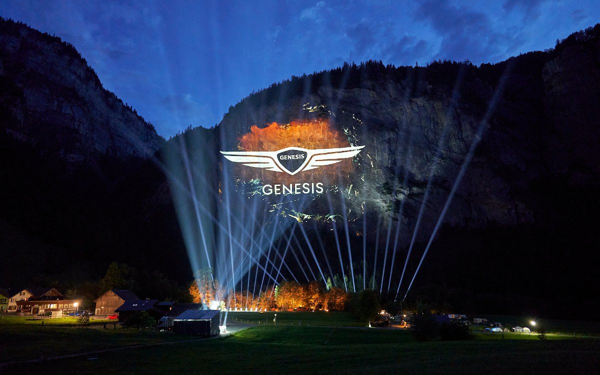 3D-Projektion zum Produktlaunch von Genesis in Europe (Foto: Genesis)