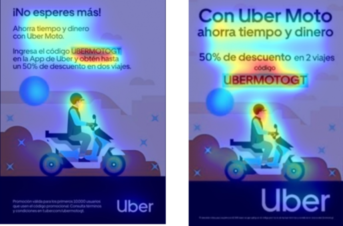 Mit AI-gestütztem Eyetracking optimierte JC Decaux in Zusammenarbeit mit MER ein Uber-Plakat. (Bild (JCDecaux)