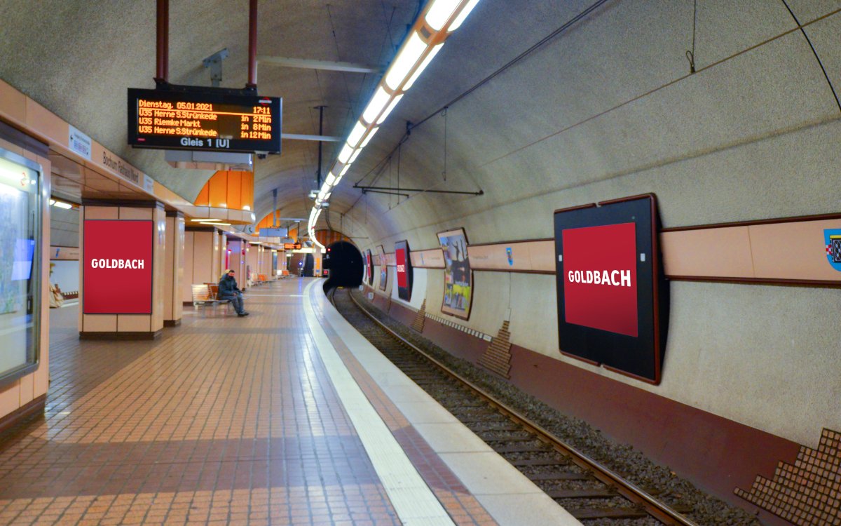 Das neue DooH-Angebot in Bochum: LED-Screen (links) und Projektion. (Foto: Goldbach Germany)