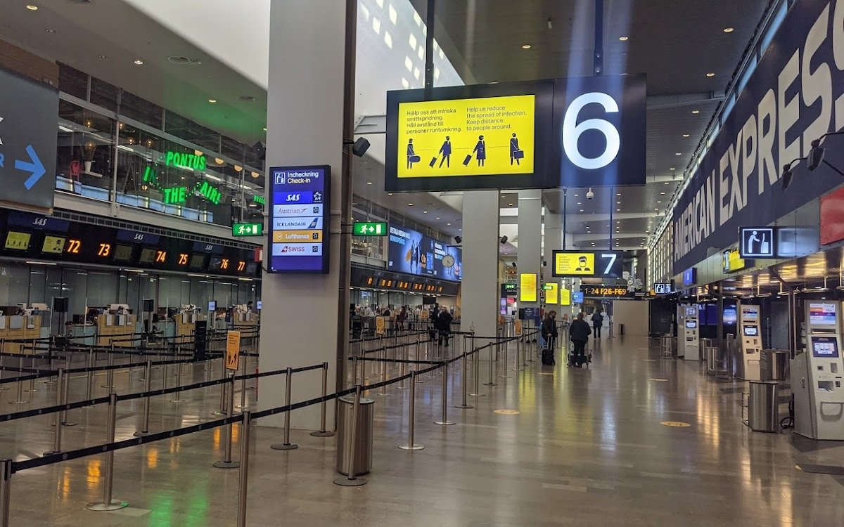 Digital Signage am Flughafen Stockholm Arlanda (Foto: invidis)