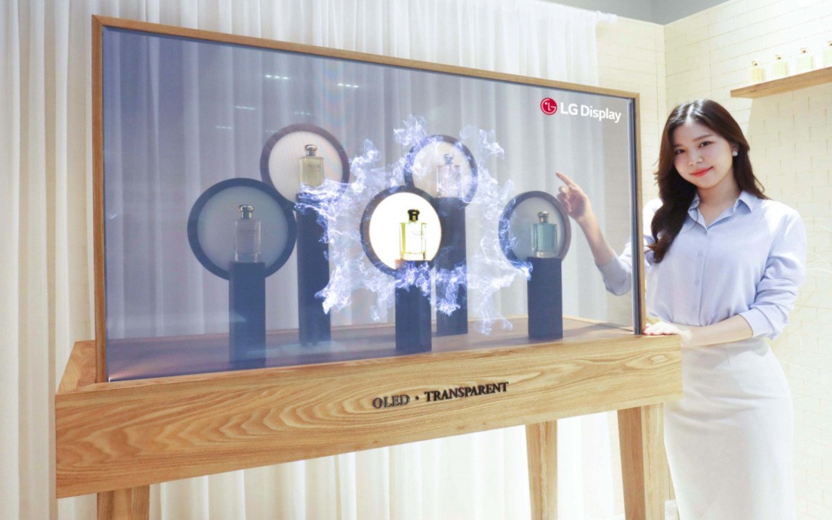 Transparente OLED Screens im Retail (Foto: LG Display)