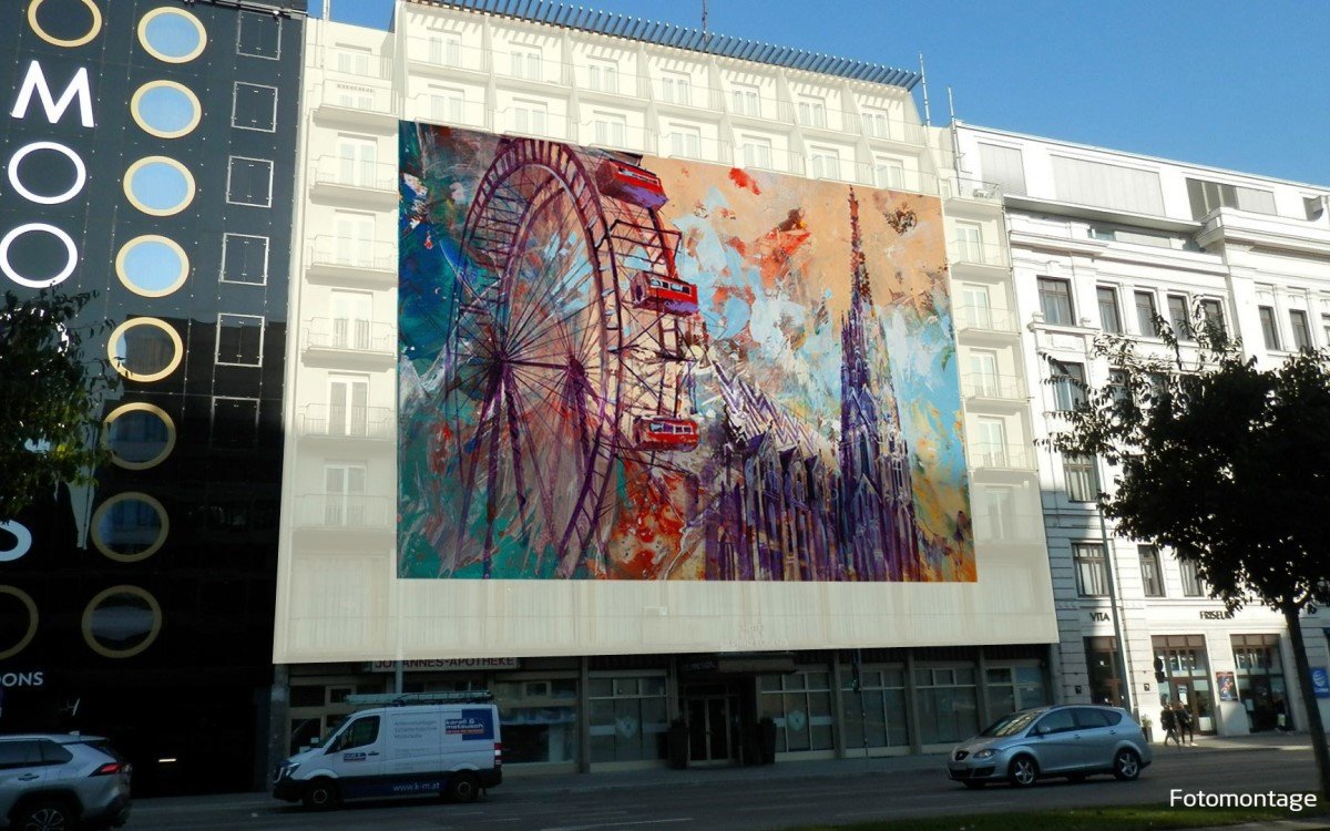 XXL-Werbeträger im Herzen Wiens: Epamedias neues Bigboard gegenüber des Hauptbahnhofs ist ab sofort verfügbar (Fotomontage: Epamedia)