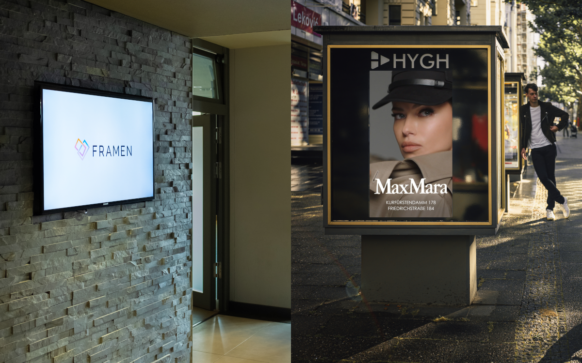 Zwei Geschäftsmodelle, zwei Erfolgsgeschichten: Screens von Framen und von Hygh. (Foto links: Framen; Foto rechts: Hygh)