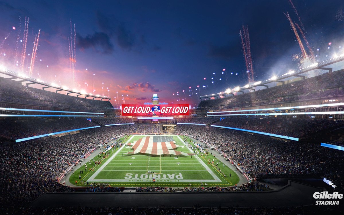 Ein 2.060 qm großer LED-Screen soll das neue Highlight im Gilette-Stadium in Massachusets werden (Foto: New England Patriots)