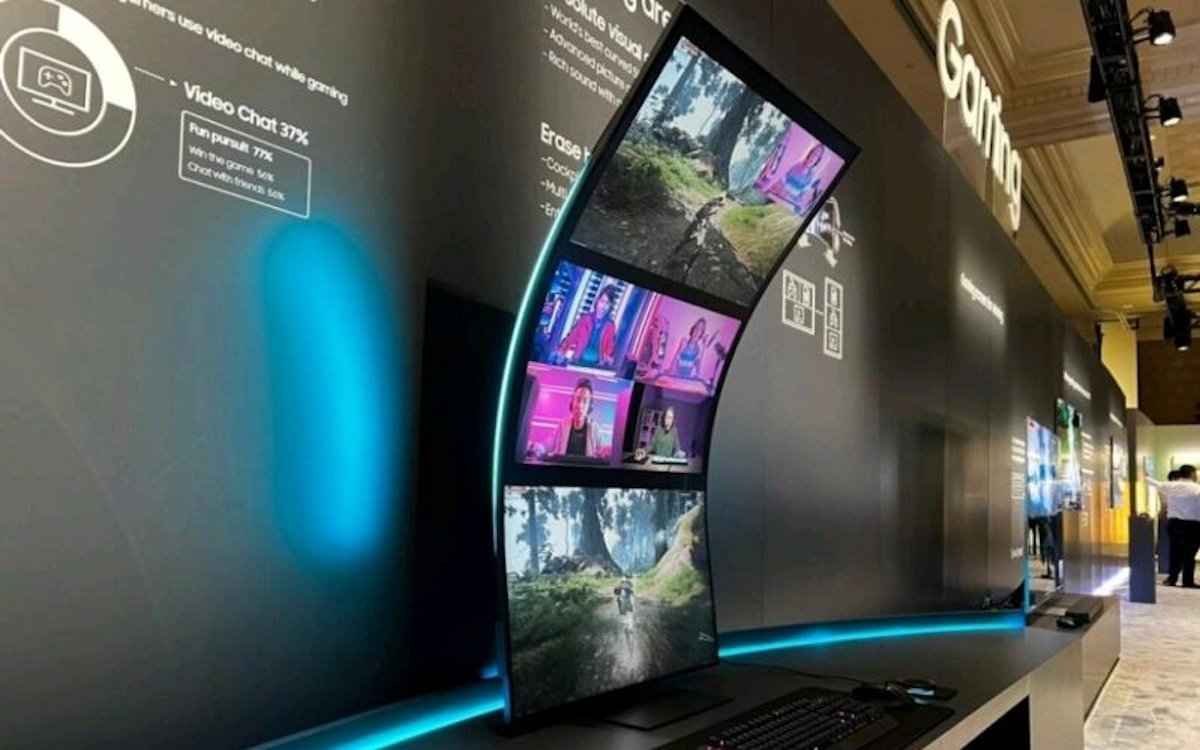 Samsung Odyseey Ark auf der CES (Foto: Screenshot)