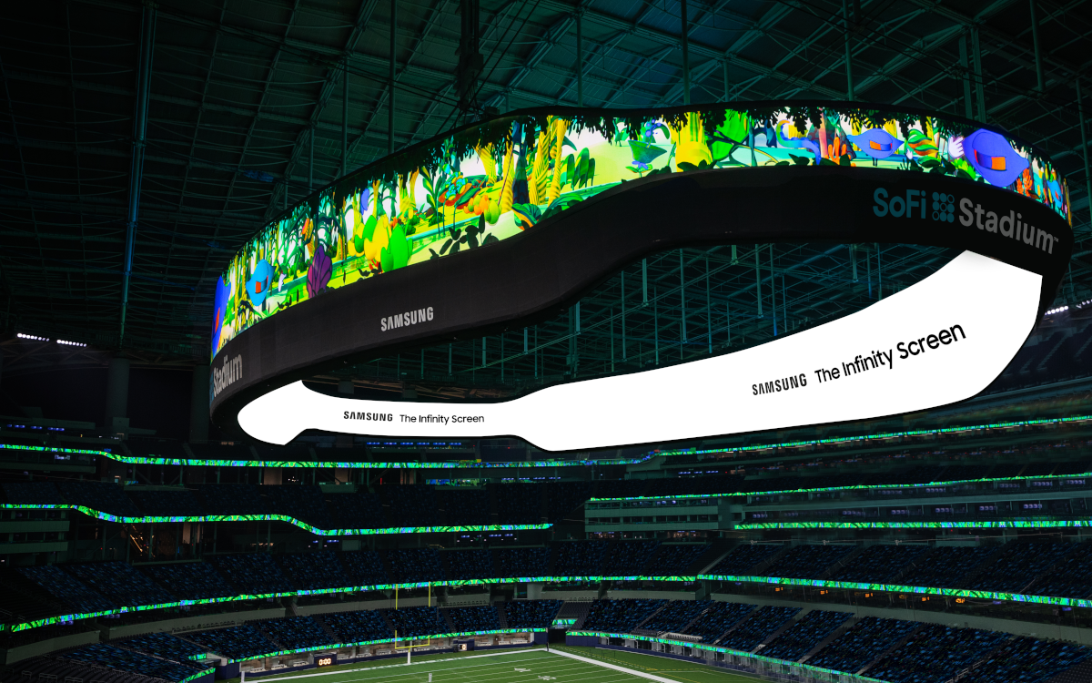 2022 steigt der erste Super Bowl mit dem Infinity Screen von Samsung (Foto: Samsung Electronics)