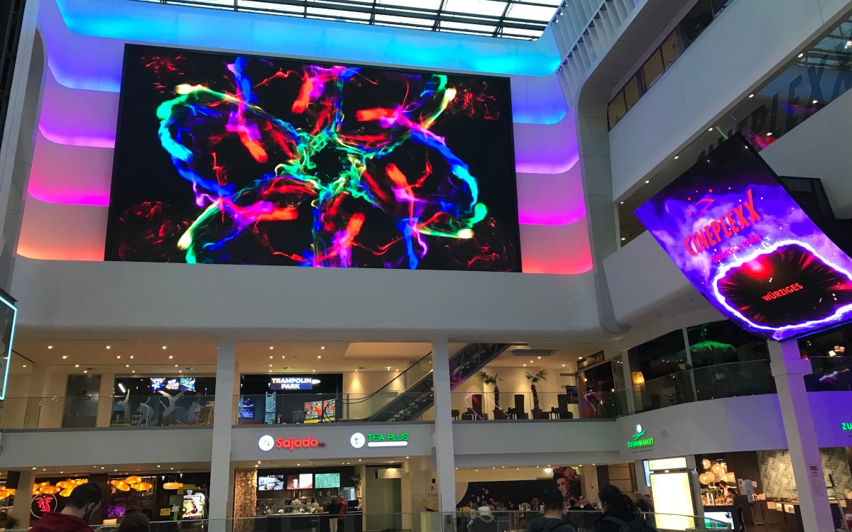 Zu den neuen Shopping-Mall-Screens von Goldbach Austria gehört auch der Mega-Screen in der Wiener Millenium City. (Foto: Aeneas/Thomas Wallner)