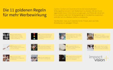 Aus der Studie Impact Vision leitete pilot 11 Regeln für mehr Werbewirkung bei crossmedialen Kampagnen ab. (Bild: pilot Agenturgruppe)