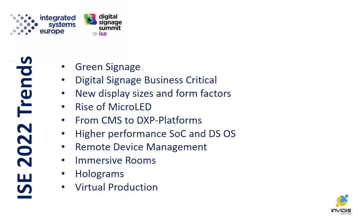 ISE 2022 Digital Signage Trends (Foto: invidis)