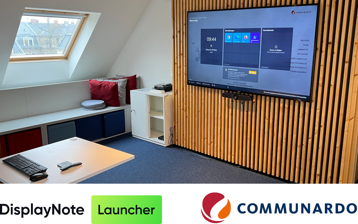 Communardo installierte Displaynote Launcher in den Meetingräumern der Dresdner Zentrale. (Foto: DisplayNote)