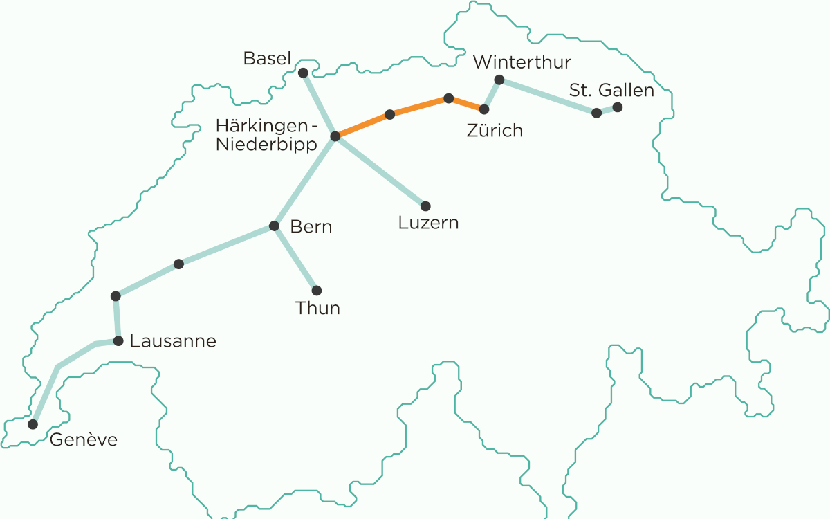 Das geplante Tunnelsystem soll sich von St. Gallen bis nach Genf erstrecken. (Foto: Cargo Sous Terrain AG)