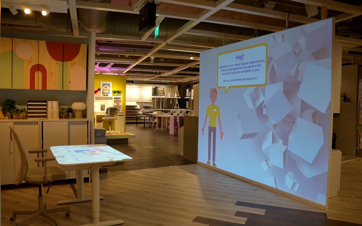 Projection Mapping im Möbelhaus: die Ikea-Filiale in Wembley. (Foto: BrightSign)