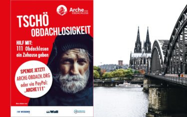 Die OoH-Kampagne gegen Obdachlosigkeit ruft von Oktober bis März 2023 in Köln zu Spenden auf. (Foto: Weischer.JvB und Philbo UA/ Unsplash - Collage)