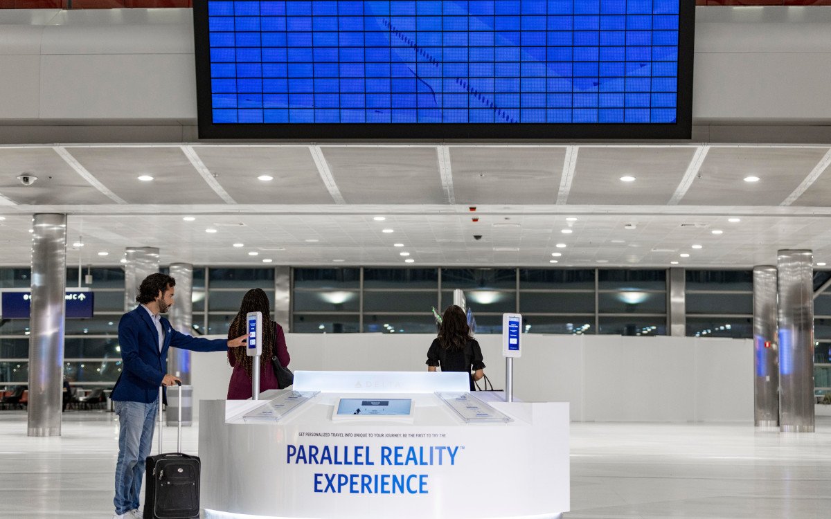 "Check-in" zum Parallel Reality Screen (Foto: Delta Air Lines)