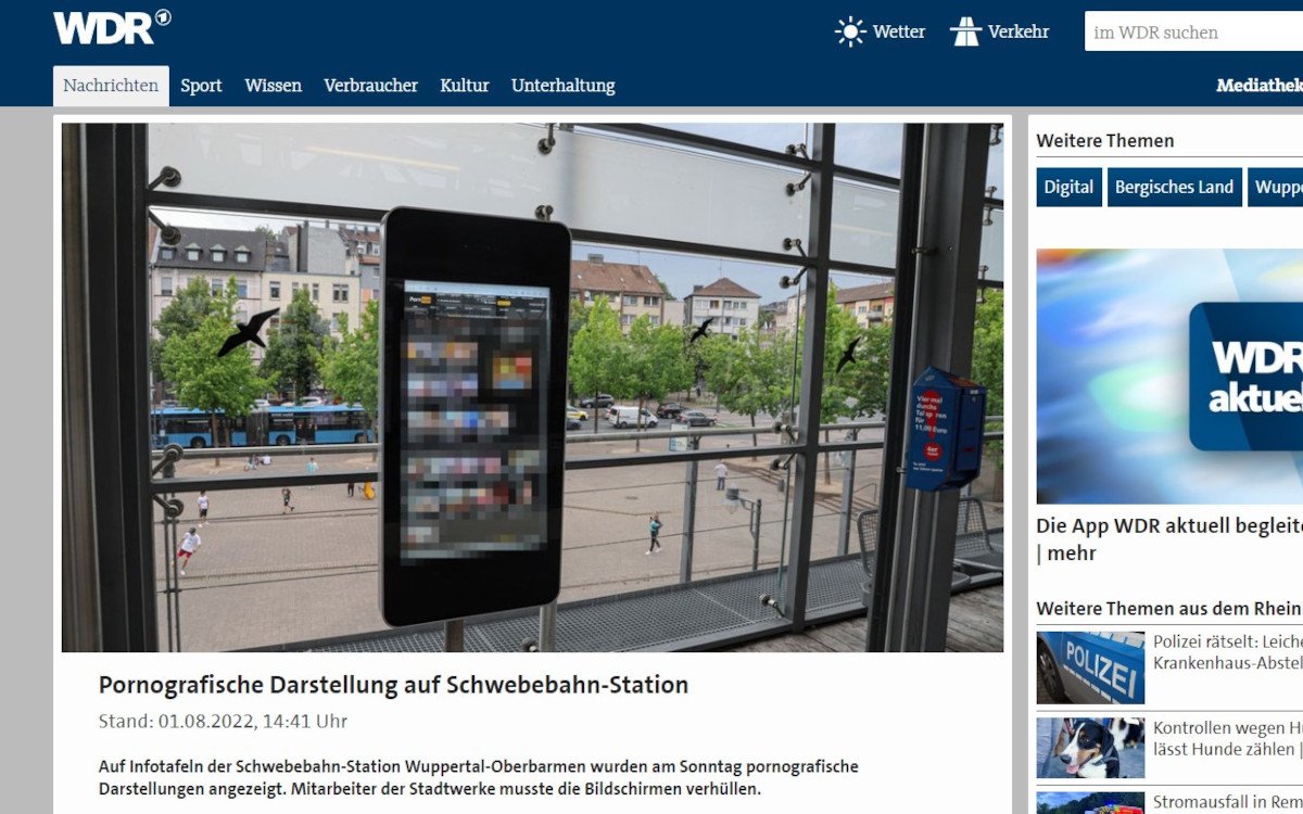 Unter anderem berichtete der WDR über den Hackerangriff. (Foto: Screenshot der WDR-Seite)