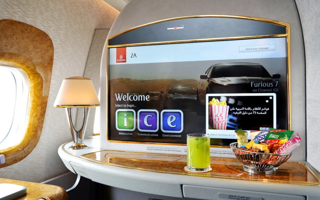 Emirates Screens in der First Class (Foto: Emirates)