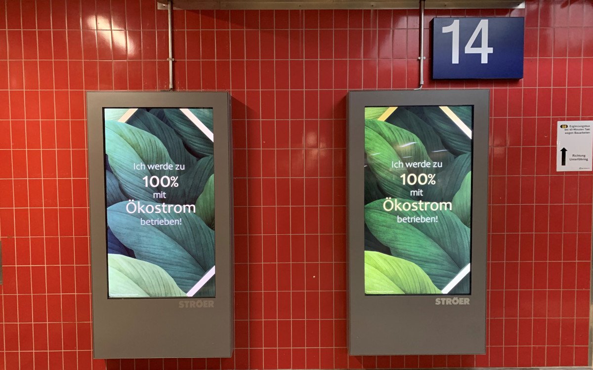 IDOOH-Kampagnenmotiv bei der Münchner S-Bahn (Foto: invidis)