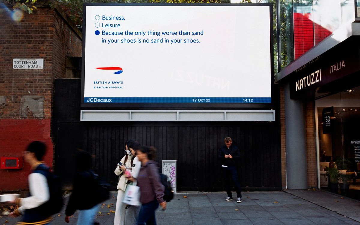 British-Airways-Kampagne auf OoH-Fläche von JC Decaux (Foto: British Airways)