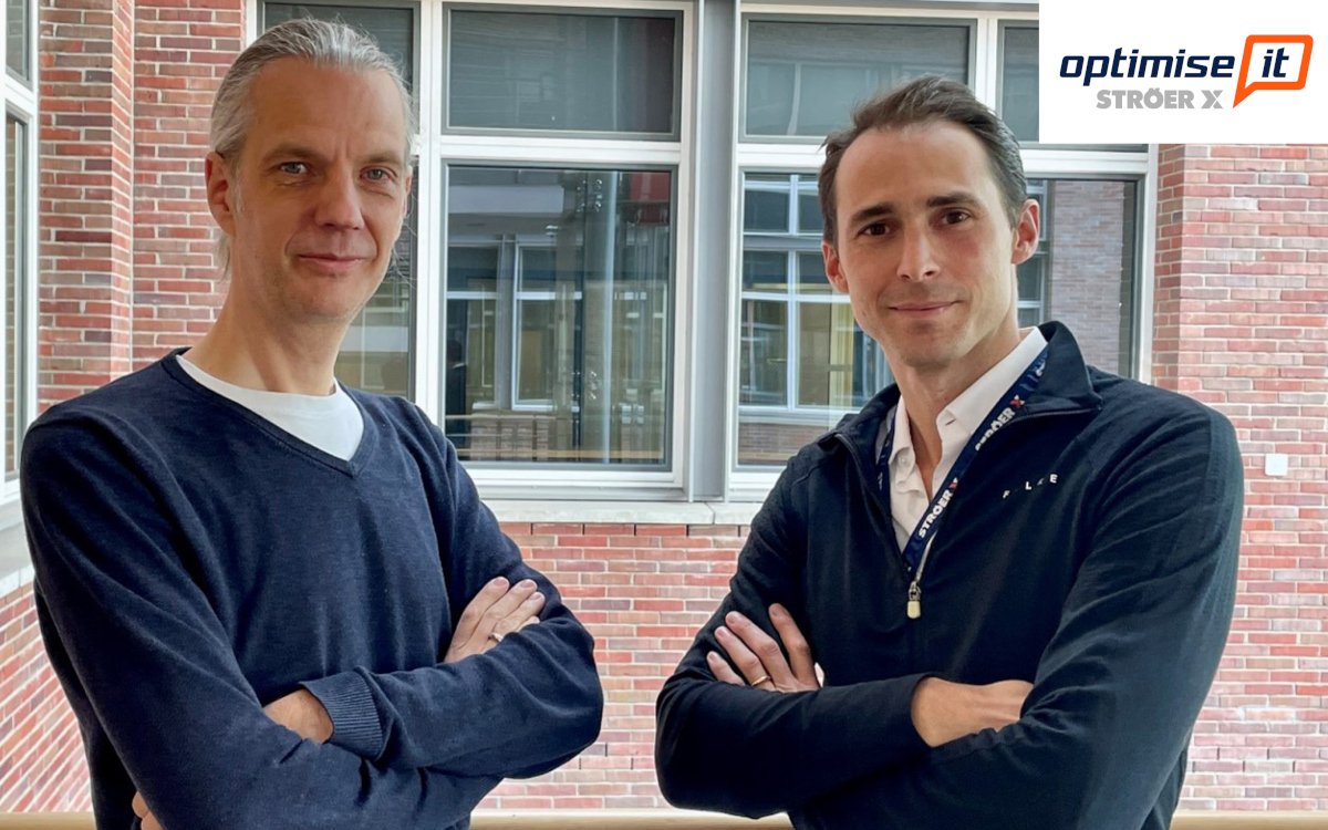 Maximilian Hoff (rechts) bildet nun mit Jörn Stampehl das Geschäftsführungs-Duo von Optimise-it. (Foto: Ströer X GmbH)