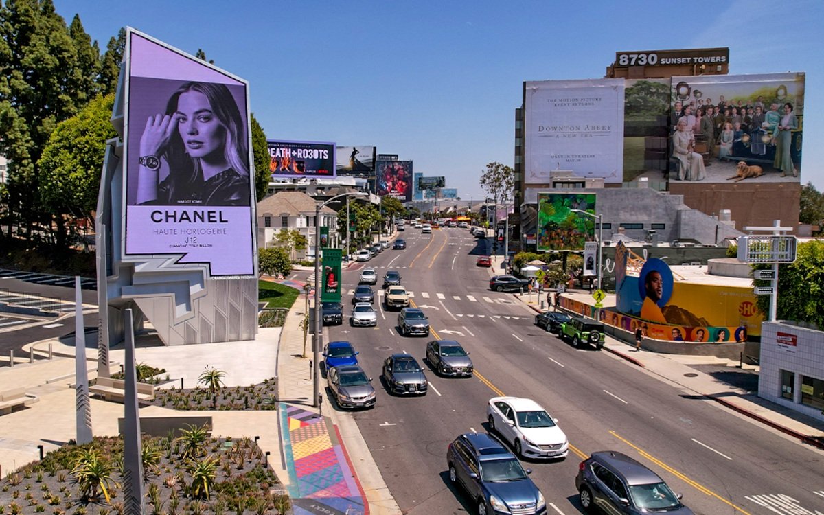 OoH entlang des Sunset Boulevard in West Hollywood (Foto: OBM)