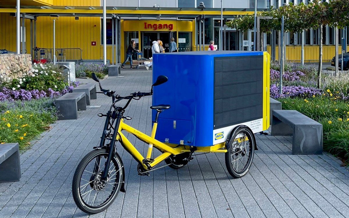 Das Pilotprojekt der solarbetriebenen Fahrräder aus den Niederlanden will Ikea jetzt weltweit umsetzen. (Foto: IKEA)
