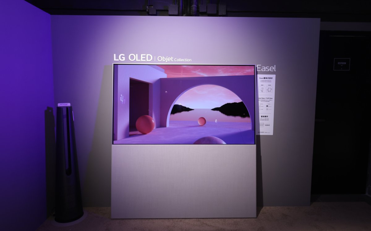 Das Easel-Modell der LG OLED Objet Collection im Maserati-Showroom. (Foto: LG)