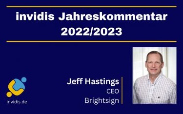 Jeff Hastings, CEO von Brightsign, im invidis Jahreskommentar 2022/2023 (Foto: BrightSign)