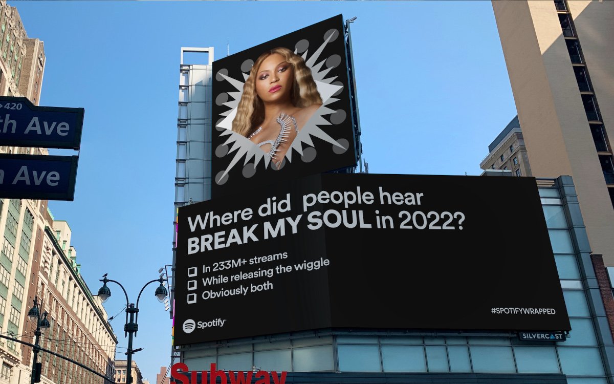 OoH-Spotify-Kampagne mit Beyoncé (Foto: Spotify)