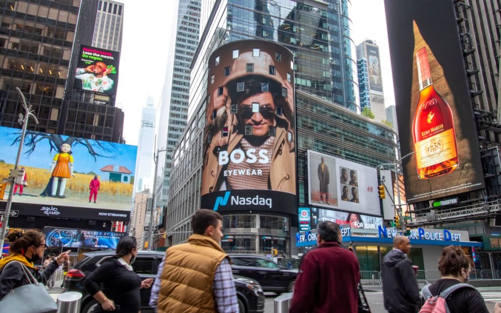 Nasdaq-Screen, New York Times Square (Foto: Branded Cities)