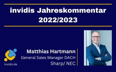 Matthias Hartmann, General Sales Manager DACH bei Sharp/NEC, im invidis Jahreskommentar 2022/2023. (Foto: Sharp/NEC)