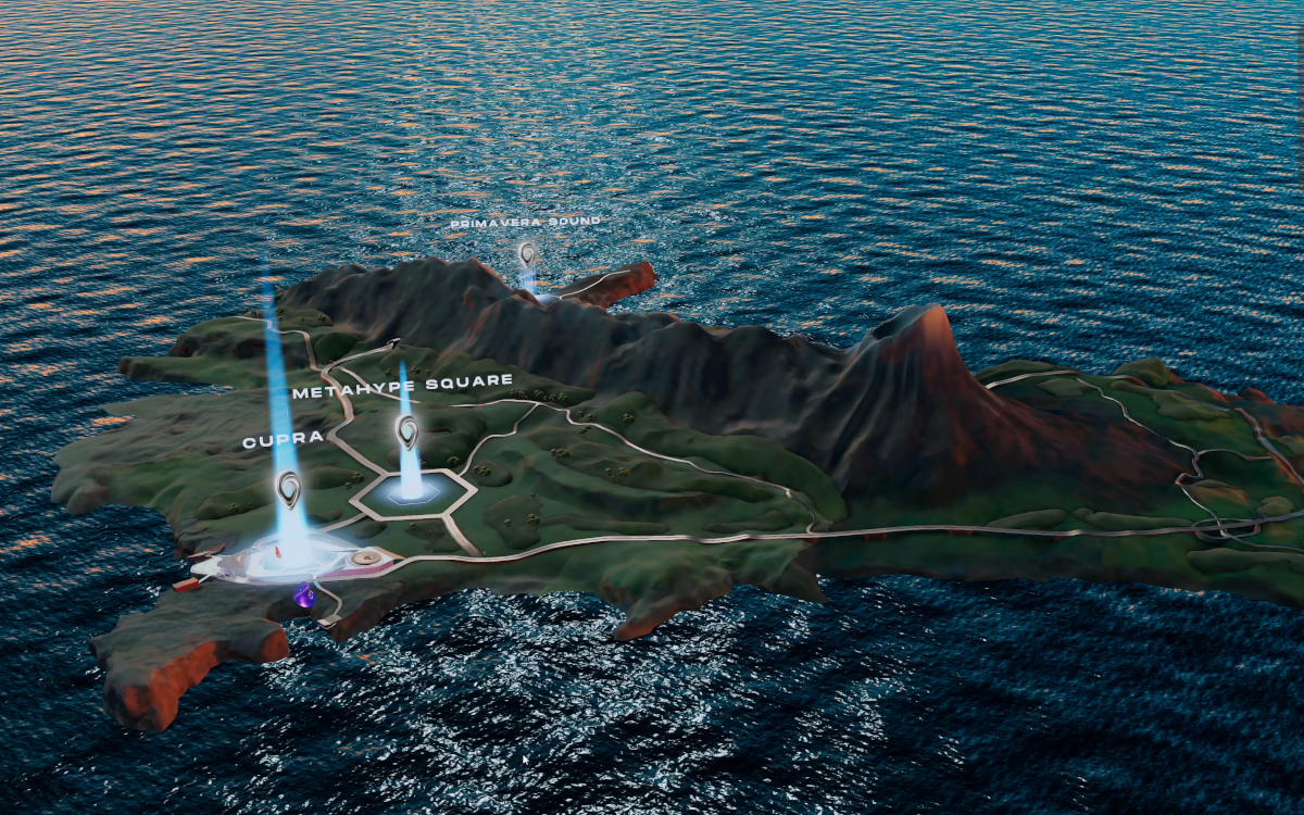 Eine virtuelle Insel, die wächst: So sieht das Metahype aktuell aus. (Foto: CUPRA)