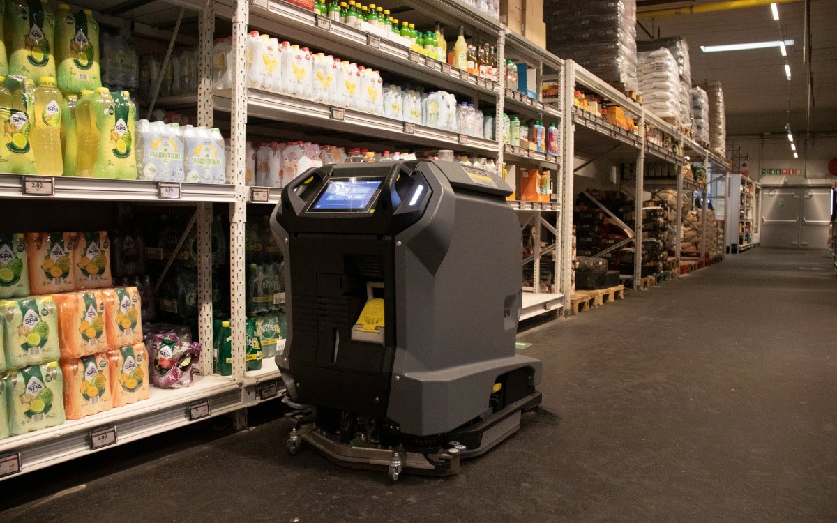 Der Putzroboter bei Colruyt in Halle (Foto: Colruyt)