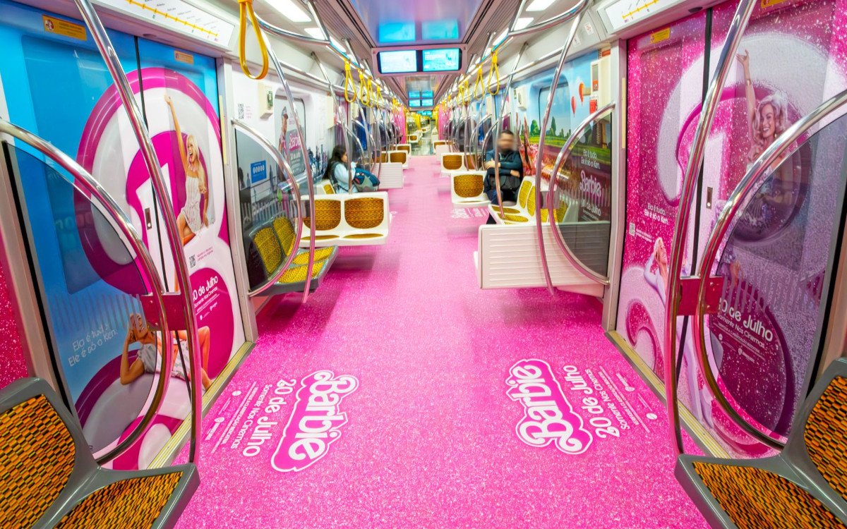 Barbie-Branding in U-Bahn von São Paulo (Foto: JCDecaux Brazil)