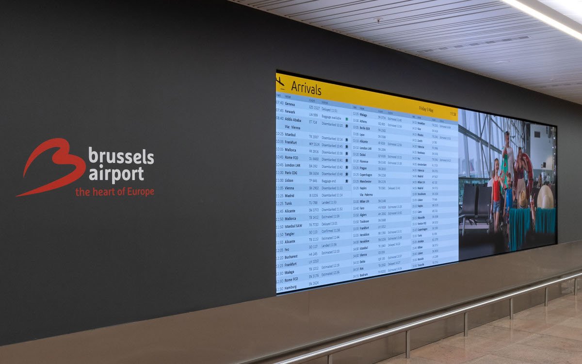 LED-Wand ersetzt alte FIDS-Displays am Brussels Airport. (Foto: Brussels Airport)