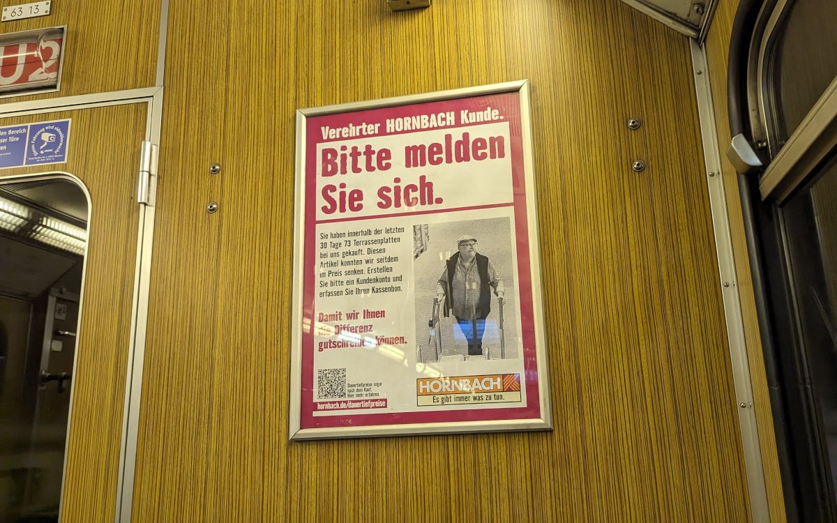Hornbach-Kampagne in der Münchner U-Bahn (Foto: invidis)