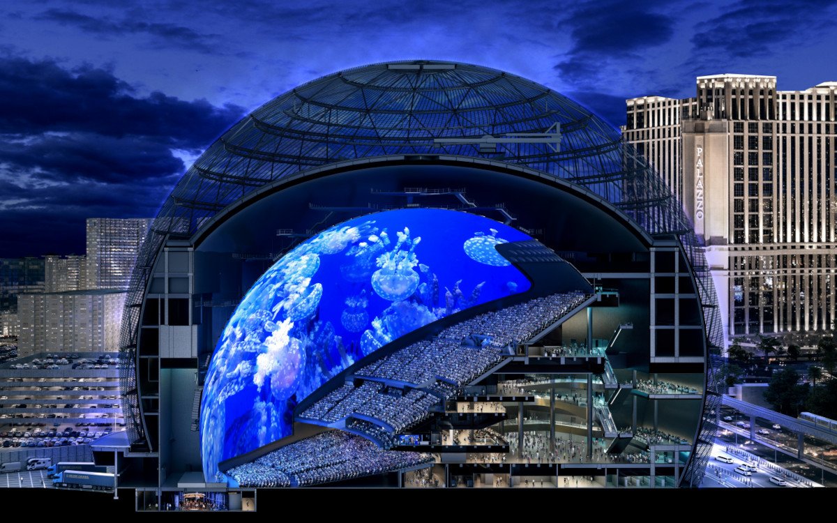 Das Innere der Las Vegas Sphere (Entwurf; Foto: Sphere Entertainment)