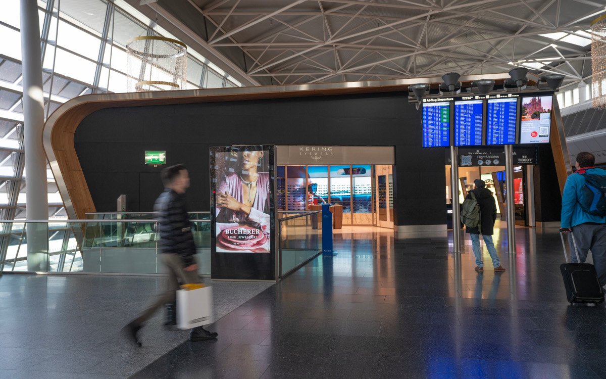 DooH-Werbefläche am Flughafen Zürich (Foto: Media Frankfurt)