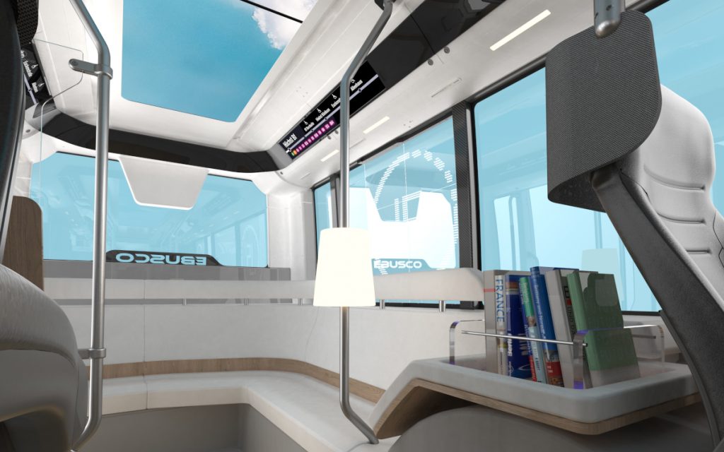 Der Lounge-Bereich im Bus der Zukunft (Foto: LG)