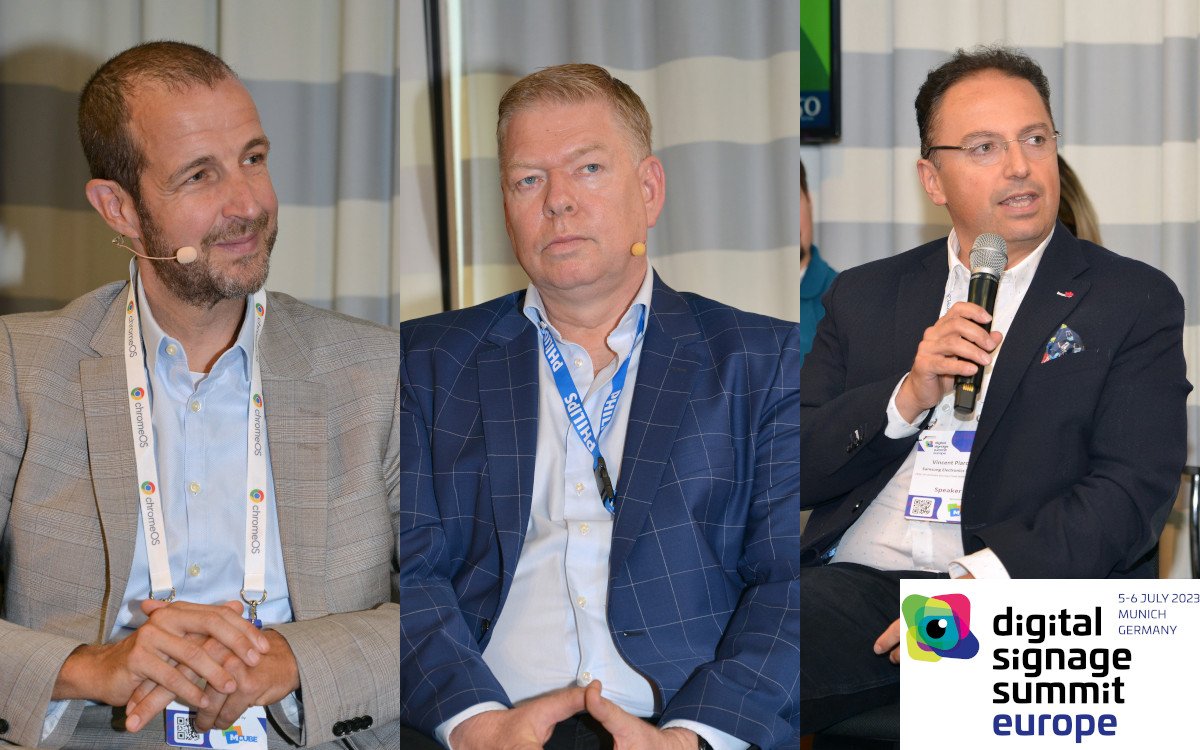 Die Panel-Speaker (von links): Tobias Lang von der Lang AG, Martijn van der Woude von PPDS und Vincent Piarou von Samsung (Foto: invidis)