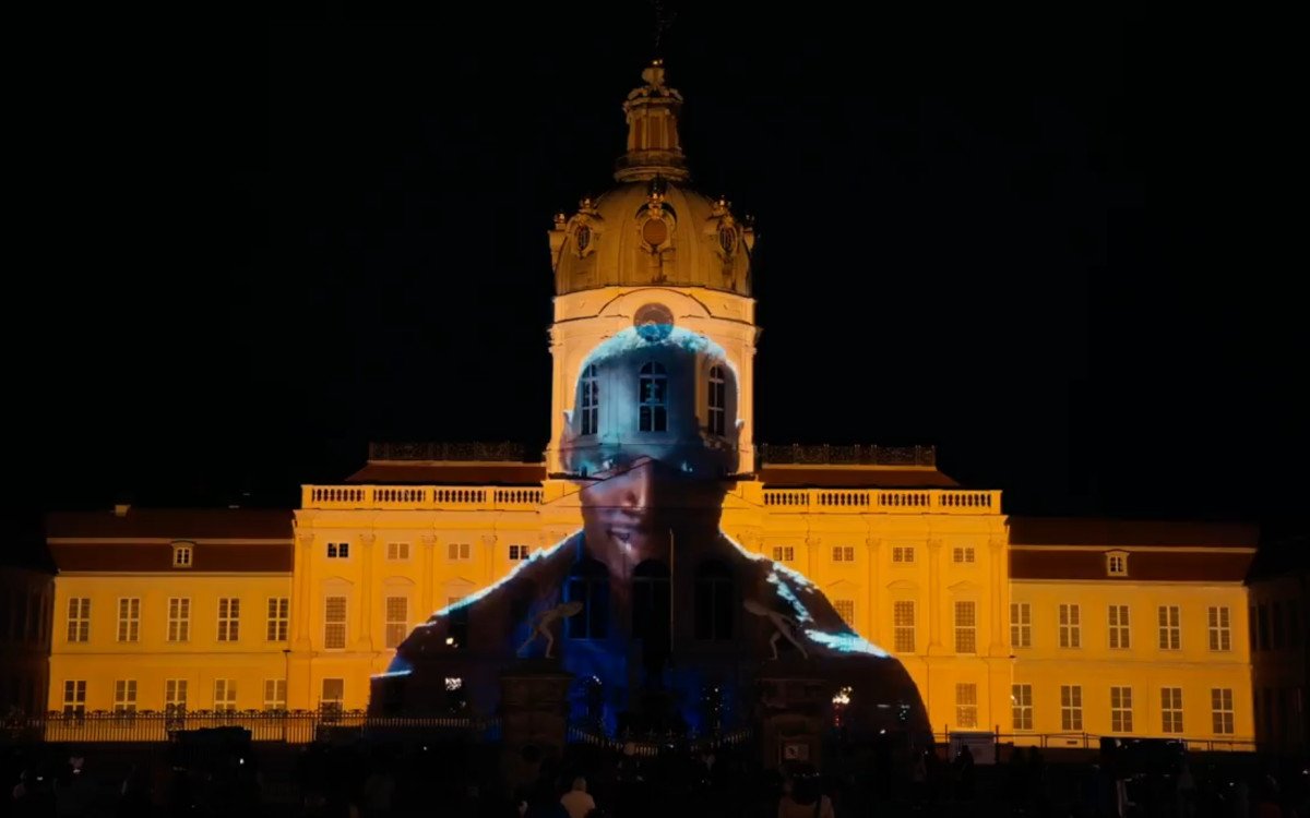 Lupin tauchte auf dem Schloss Charlottenburg während des Festival of Lights in Berlin auf. (Foto: Agentur XY/ Screenshot)