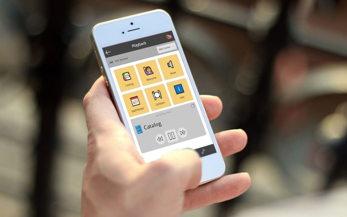 Die Digital Signage-Software Frontface gibt es jetzt als Smartphone-App. (Foto: mirabyte)