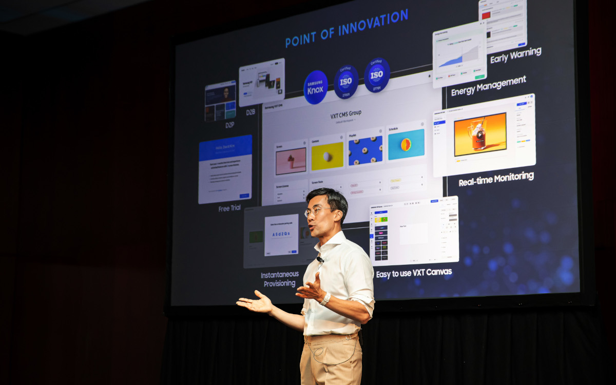 Alex Lee, Samsung EVP Visual Display Business bei der VXT-Präsentation (Foto: Samsung)