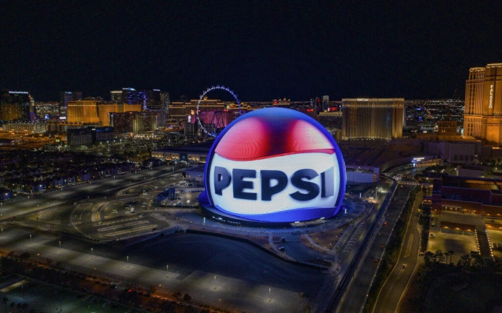Pepsi-Spot auf der Sphere während des Super Bowl 2024 (Foto: PepsiCo)