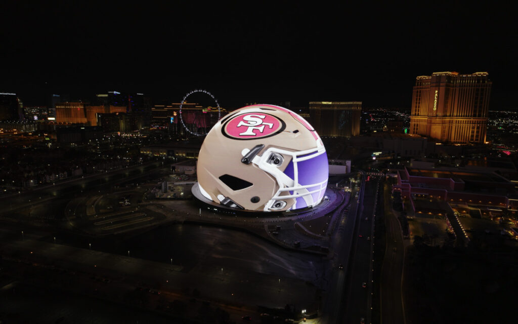 Der Super Bowl 2024 auf der Las Vegas Sphere (Foto: The Sphere)